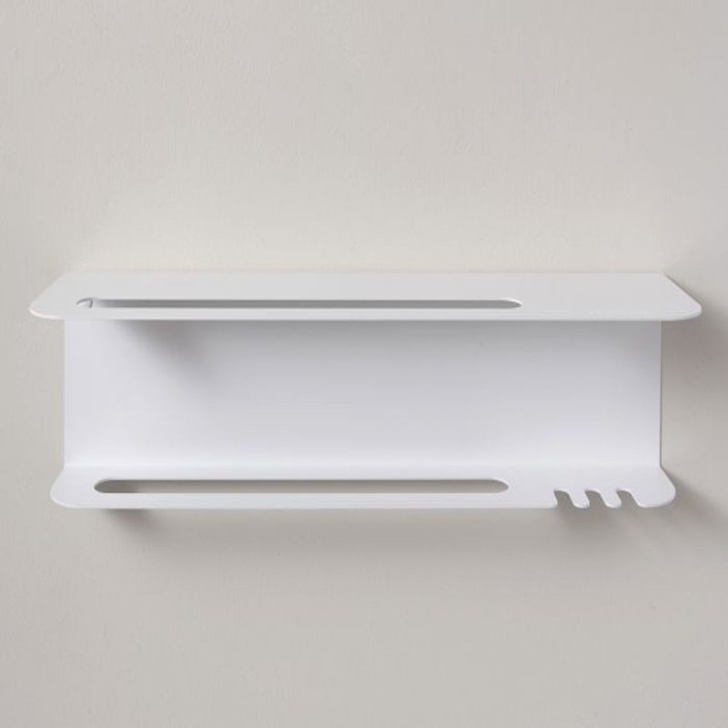 bhragy White Bathroom Towel Rack/Kitchen Towel Rack-450 MM Steel Wall Shelf(Number of Shelves - 1, White)