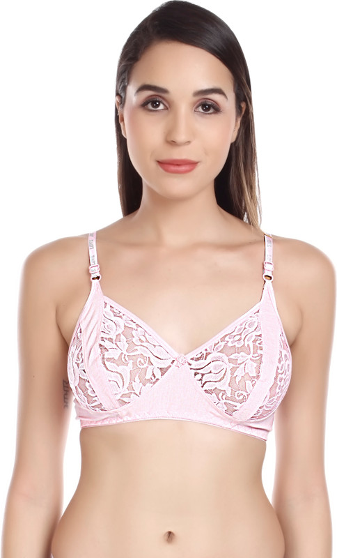 indiandeal POWER NET Women, Girls Cage Bra Heavily Padded Bra(White)
