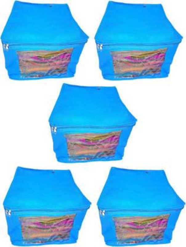 ultimatefashionista saree cover Quality Travelling Bag Pack of 5 Garments Cover  (Blue) 5pc large sareebcover blue(Blue)