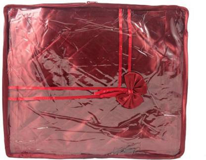 ultimatefashionista saree cover Designer Small Saree Cover - Set of 1 Pcs.(maroon) 1pc sm satin saree cover(Red)