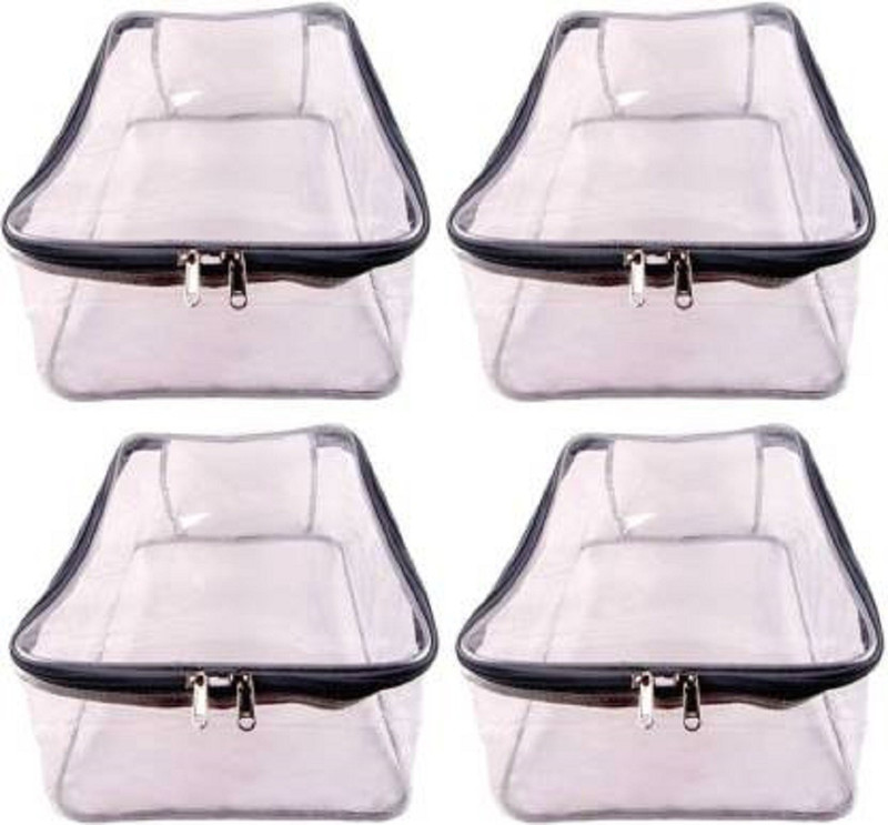 ultimatefashionista saree cover Sales Designer 7 Inch Height Full Transparent Big Shirt/T-shirt 4pc shirt cover(t.p)(White)