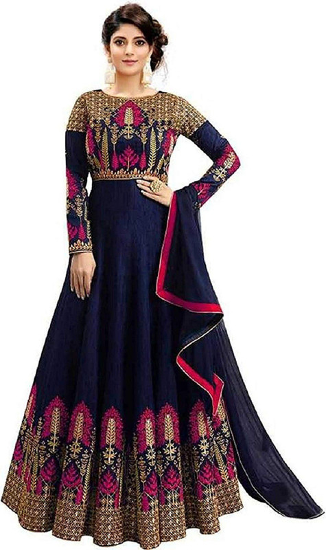 lehenga style Anarkali Gown(Blue)