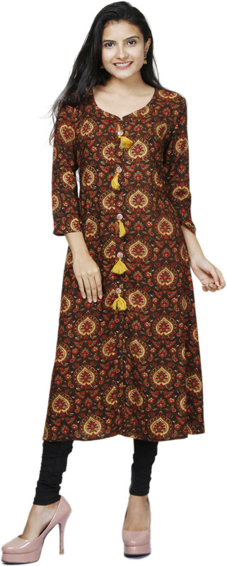 mah Women Printed A-line Kurta(Multicolor)