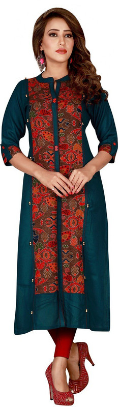 bhushan kumar enterprise Casual Solid Women Kurti(Dark Green, Red)