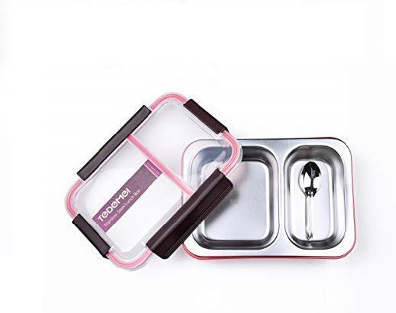 tedemei vmoxi Stainless Steel Lunch Box Insulated 2 Food Compartment Leak Proof 1 Containers Lunch Box(750 ml)