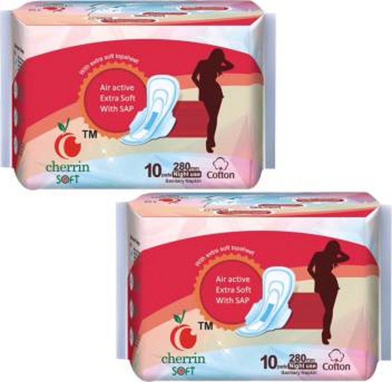 cherrin Air Active Extra Soft With Sap pack 10+10 Sanitary Pad(Pack of 20)