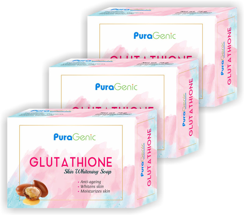 original glutathione skin whitening soap Puragenic Glutathione Skin Whitening Soap 75gm Pack Of 3 3