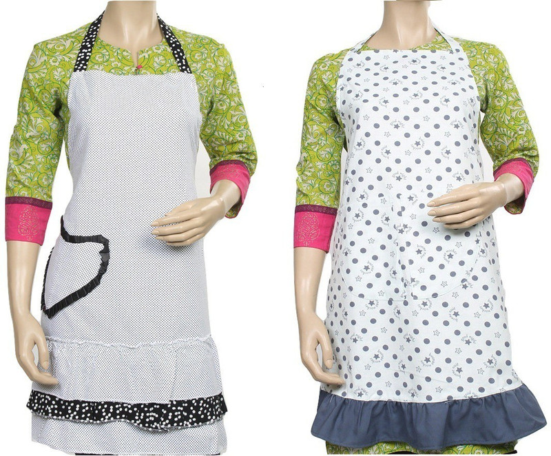 litheworld Cotton Home Use Apron - Free Size(Multicolor, Single Piece)