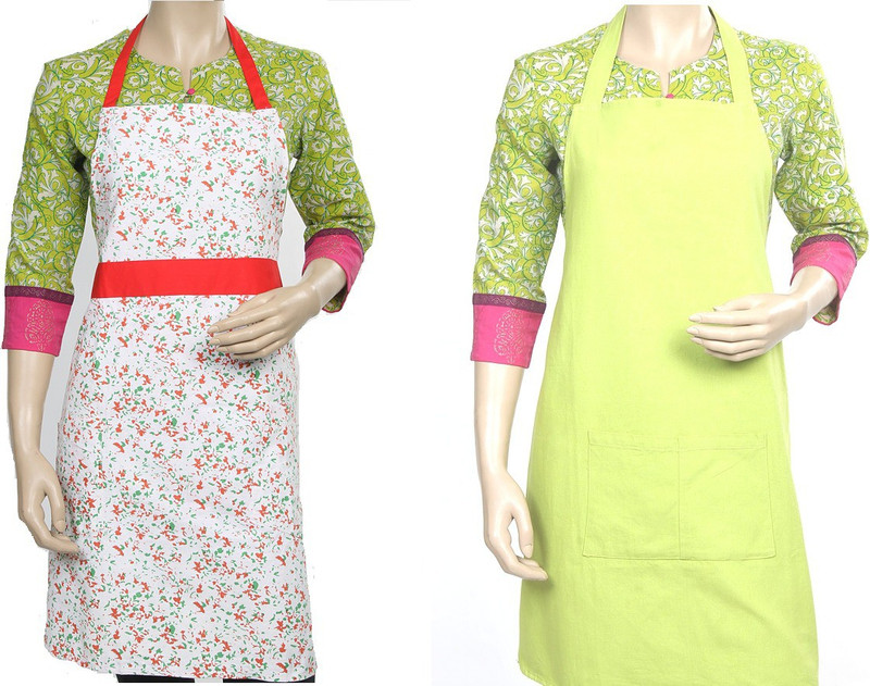 litheworld Cotton Home Use Apron - Free Size(Multicolor, Single Piece)