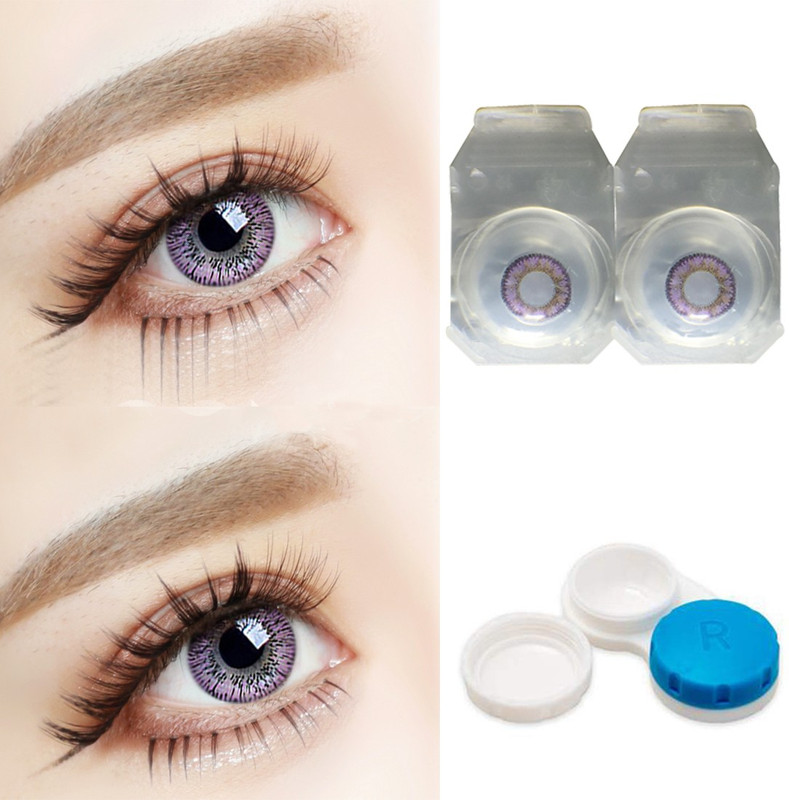 soft eye Violet Monthly Contact Lens Monthly Monthly(0.00, Colored Contact Lenses, Pack of 2)