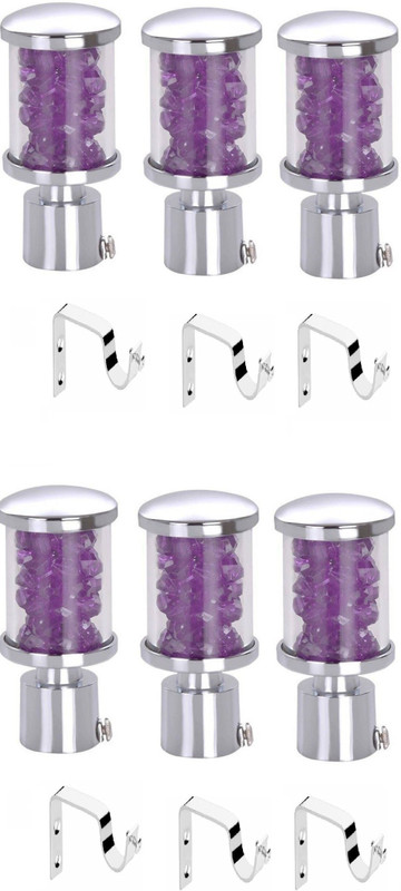 tajhardwaregallery Purple Rod Rail Bracket, Curtain Knobs(Pack of 3)