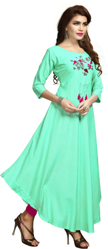 ugrowth Festive & Party Embroidered Women Kurti(Green)