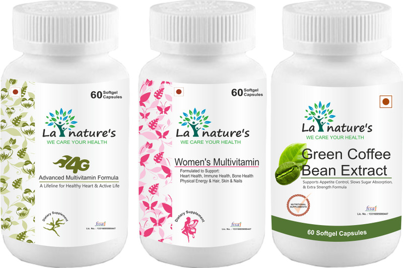 la natures 4G Multivitamin+Women's Multivitamin + Green Coffee Bean Capsule(180 No)