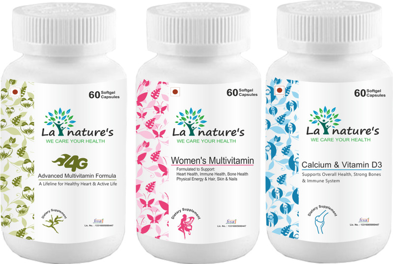 la natures Multivitamin + Women's Multivitamin + Calcium & Vitamin D3 Capsule(180 Tablets)