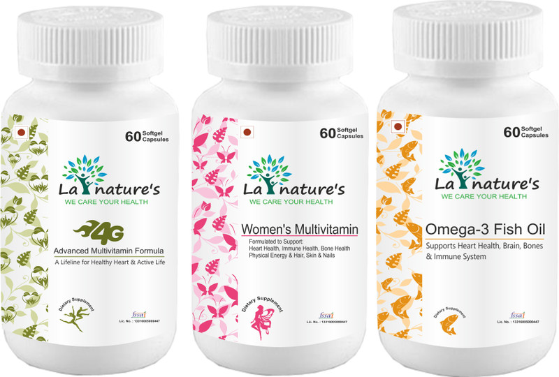 la natures 4G Multivitamin + Women's Multivitamin + Omega3 Fish Oil Capsule(180 Tablets)