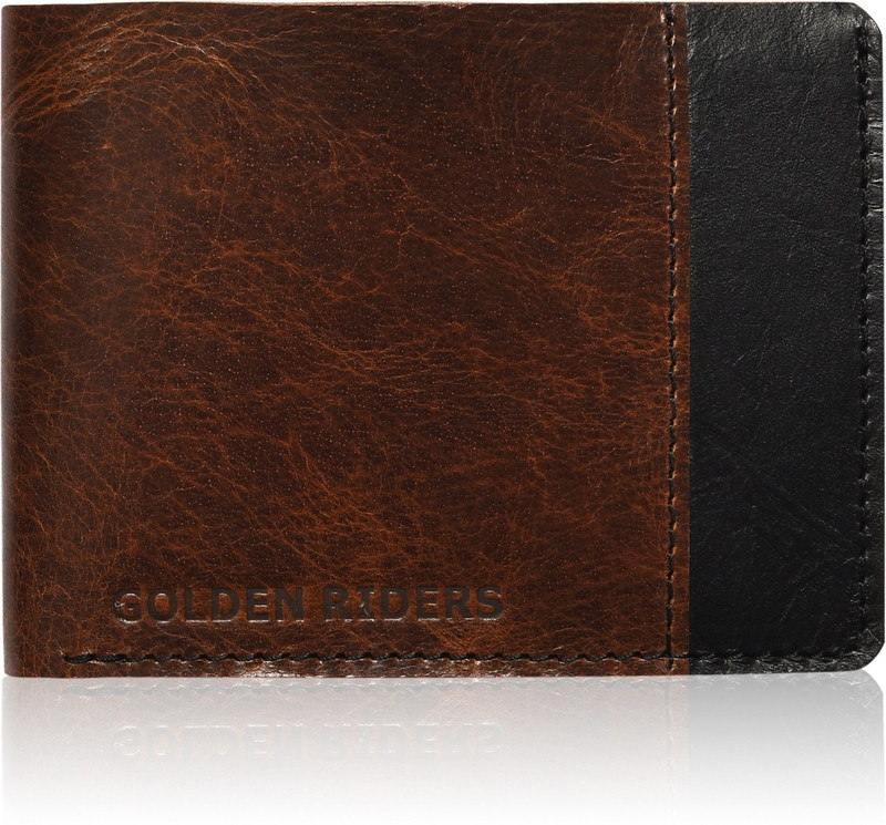 golden riders Men Brown Genuine Leather Wallet(8 Card Slots)