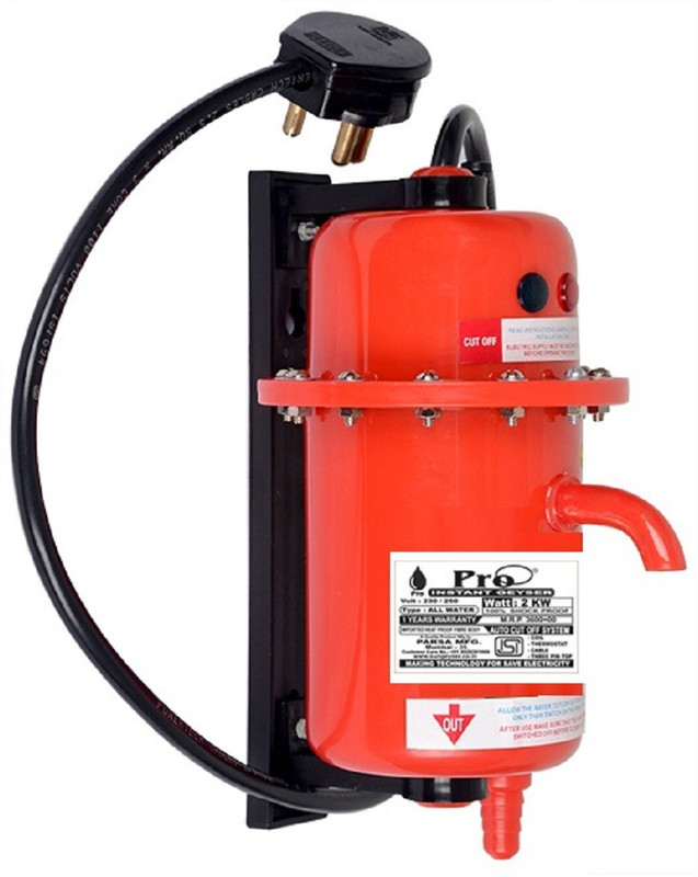 Pro 1 L Instant Water Geyser (Portable Water Heater, Geysers Made Of First Class ABS Plastic, Manual Reset Model (Red), Red)