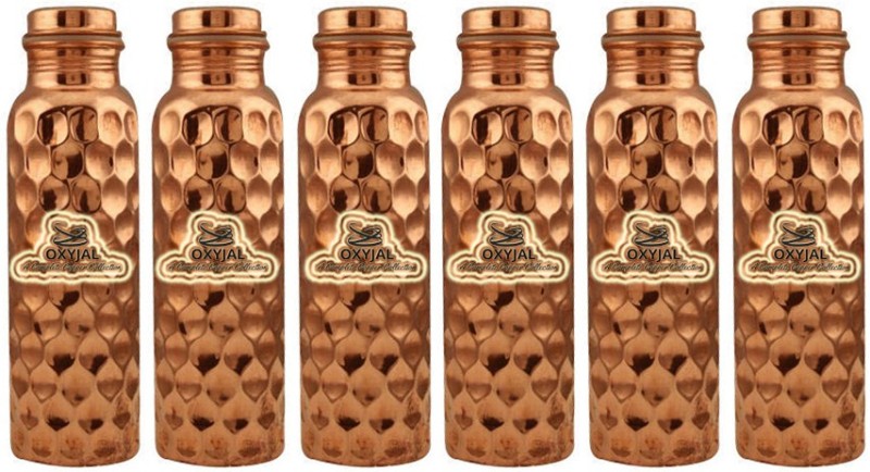 Oxyjal Branded Pure Copper Bottle For Make Water Pure Mineral 1000 ml Bottle(Pack of 6, Brown)