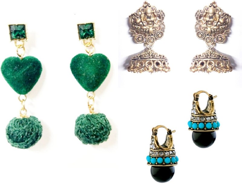 Own Classy American Diamond Earrings with Heart Earrings & Jhumka Set Metal Drops & Danglers