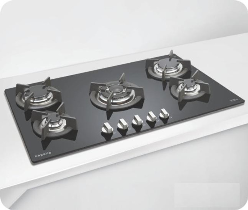 Capella Bhc Penta Crystal 90 Glass Automatic Gas Stove 5 Burners