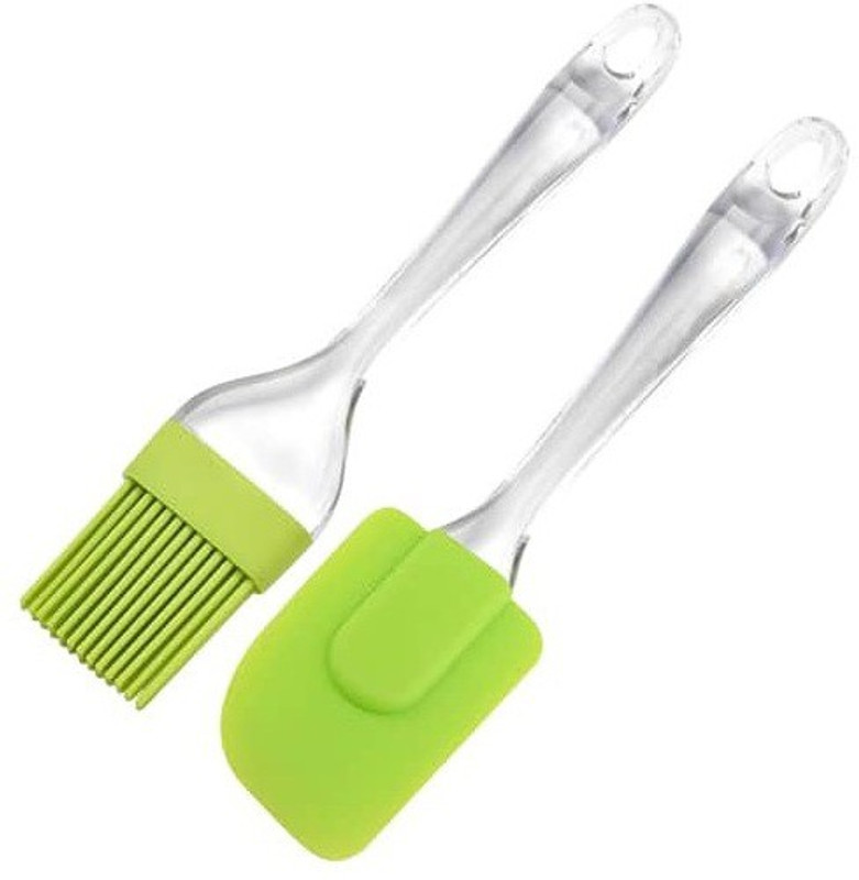 BHADANI SALES Silicone Oil/Pastry Brush and Spatula for Barbecue Silicone Flat Pastry Brush(Pack of 2)