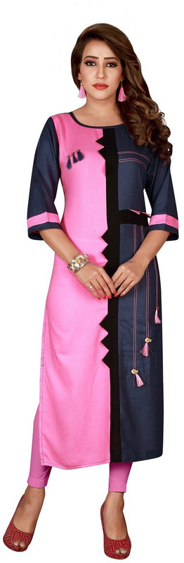 bhushan kumar enterprise Casual Printed Women Kurti(Pink)