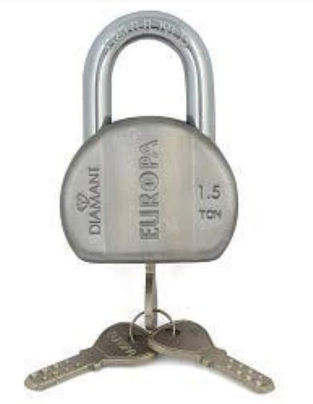 europa Stainless Steel Diamante Fancy Pad Locks Padlock(Silver)