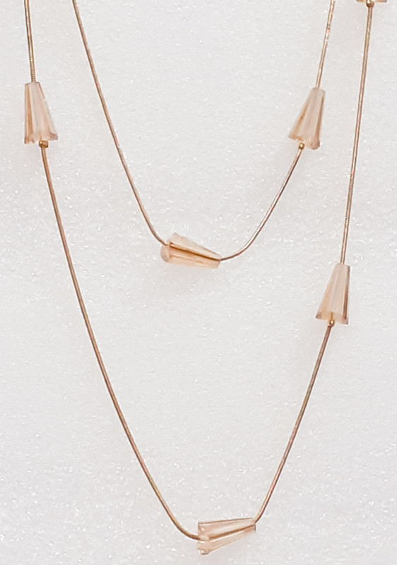 cutieans Cutieans Thin Golden 2 layered Chain necklace adorned with Crystal conical stones. Alloy, Crystal Layered