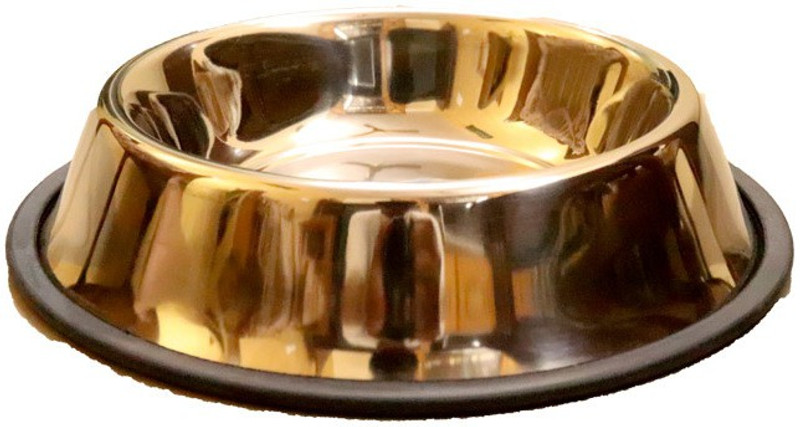 furryangels Dog Stainless steel bowl X LARGE 1600 ml ROUND Stainless Steel Pet Bowl(1600 ml Multicolor)
