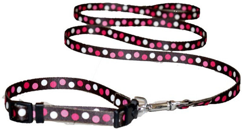 furryangels Furry Angels Printed Nylon Adjustable Collar and Leash Set (Size - Small) for small Dogs Dog Collar & Chain(Small, multi)