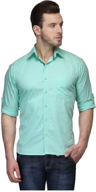 top club Men Solid Casual Green Shirt