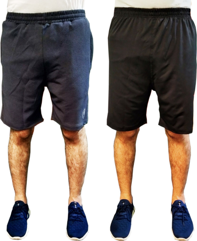 saha Solid Men Grey, Black Sports Shorts, Gym Shorts, Boxer Shorts, Running Shorts