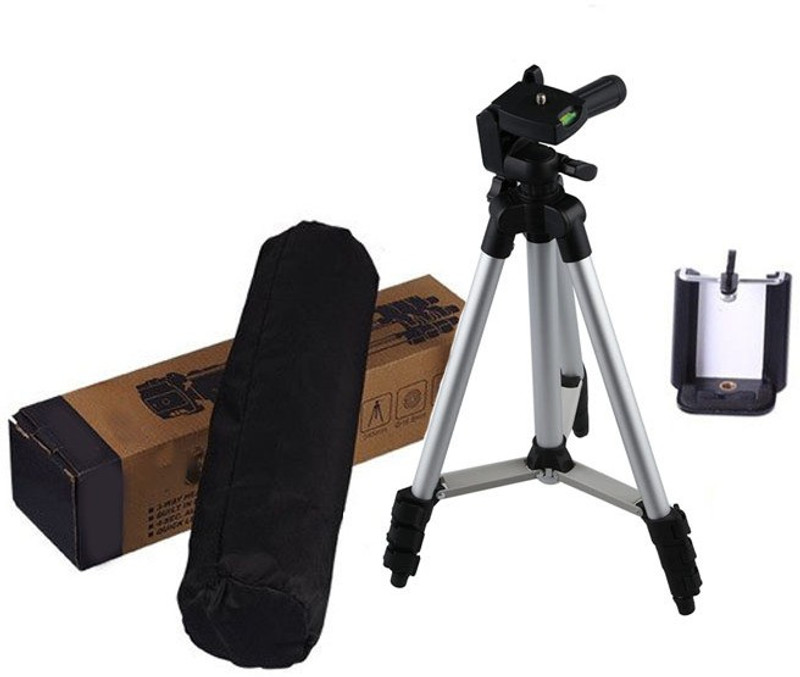 Lehza Portable Adjustable Tripod-3110 Tripod Kit(Silver, Black, Supports Up to 1500 g)