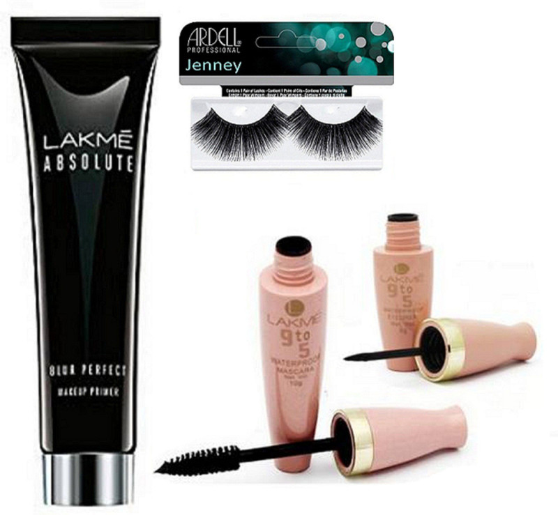 jenney Eyelashes & Absolute Primer & 9 To 5 Waterproof Eyeliner & Mascara(4 Items in the set)