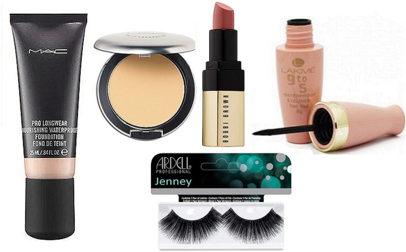jenney Eyelashes & Lipstick & Prolongwear Foundation & Compact 9 To 5 Eyeliner(5 Items in the set)