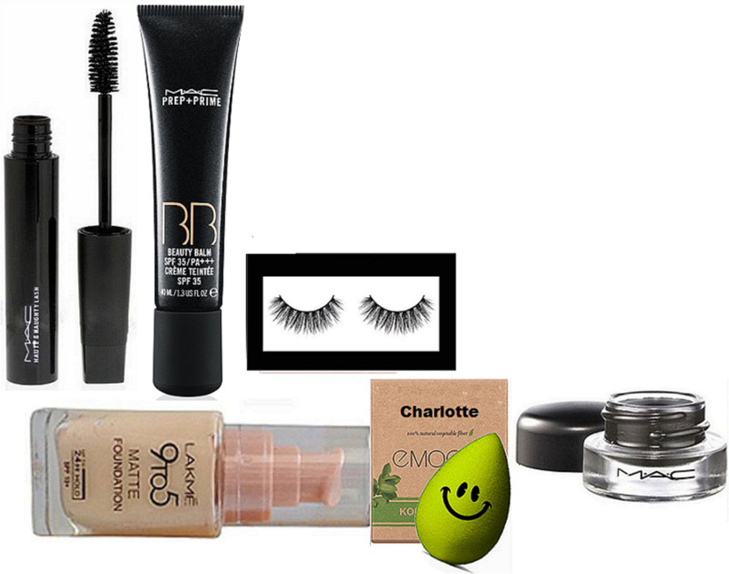 charlotte Spongy puff, L.a.k.m.e 9to5 matte foundation, BB cream, Fluidline Eye(6 Items in the set)