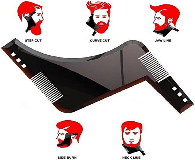stylazo Beard Comb and Shaping Template Tool For Men And Boys in black colour