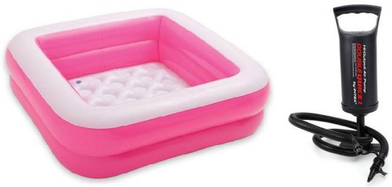 KIDSNATION GREEN COLOR INFLATABLE PLAY BOX BATH TUB POOL WITH PUMP Inflatable Swimming Pool(Multicolor)