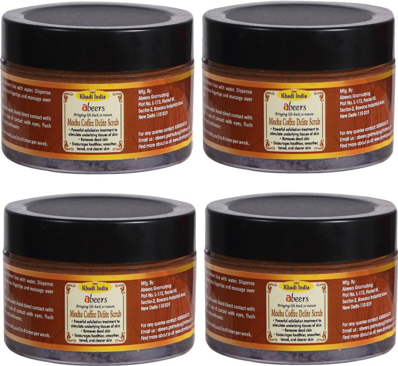 khadi abeers MOCHA COFFEE DELITE SCRUB - PACK OF 4 (200G) Scrub(200 g)