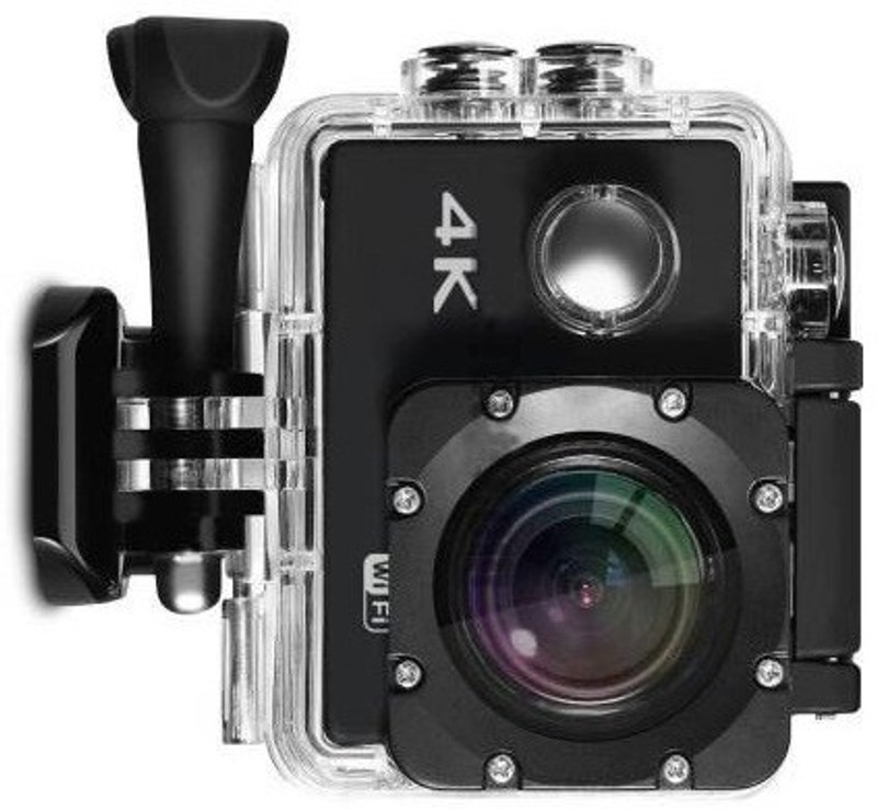 Crystal Digital Action Sports Camera New 4K Ultra HD Wide Angle Wifi Camera with Micro SD Card Support Sports and Action Camera(Black, 12 MP)