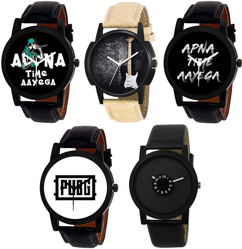 amics New Stylish Multicolor Leather Strap Analog Watch  - For Men & Women