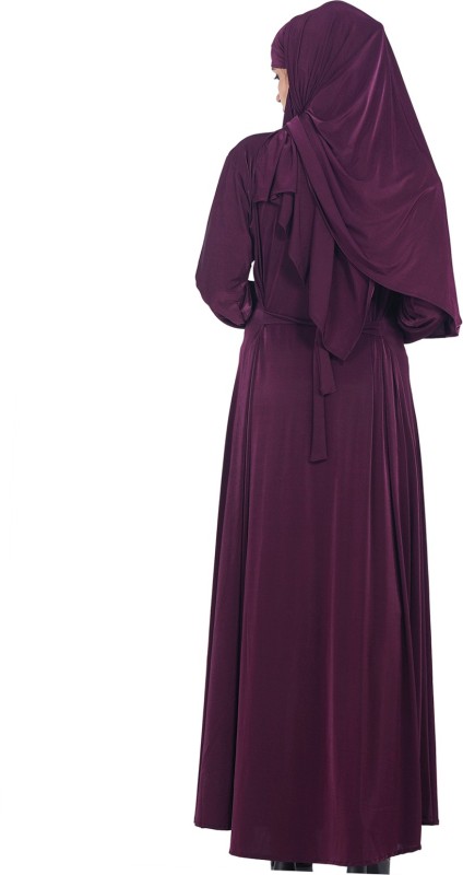 TUCUTE Velvet Embosed Lycra Abaya Burkha with Waist Belt/Scarf Hijab Wine-30 Chiffon...