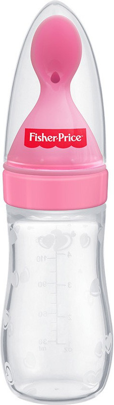FISHER-PRICE Hassle, Spill Free Squeezy Cereal Spoon Feeder | Easy to use, Sterilize & Travel  - Silicone(Pink)