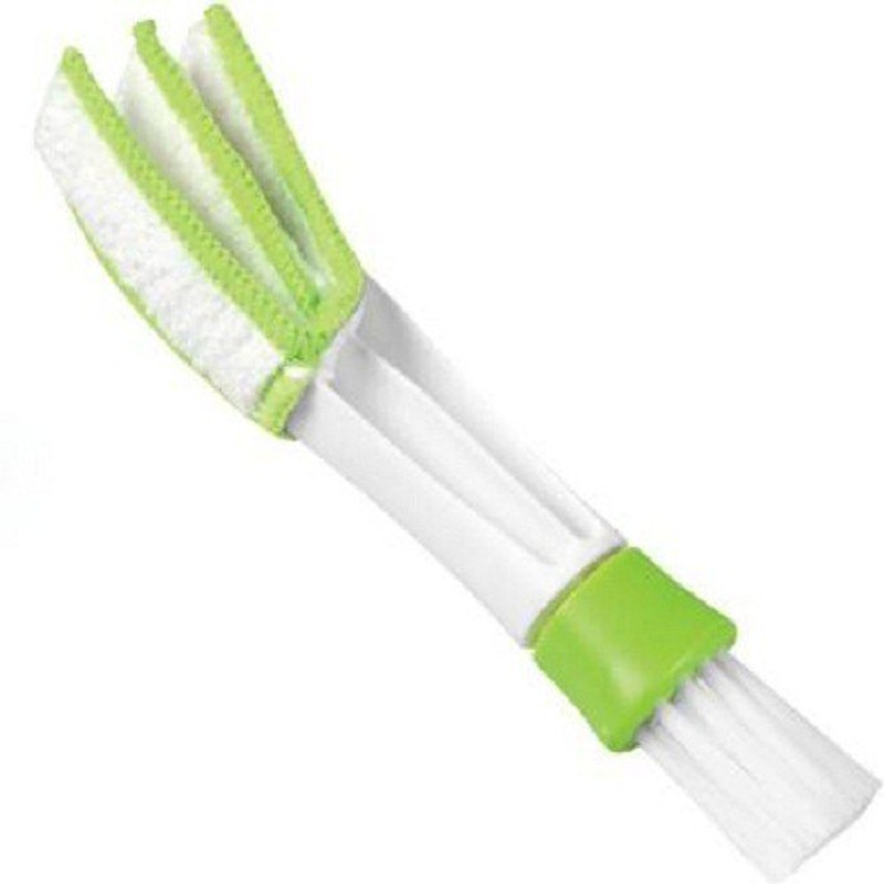 shoptoshop Multipurpose Microfiber Double Sided Car Cleaning Brush Nylon Wet and Dry Brush(Green, Pack of 1)