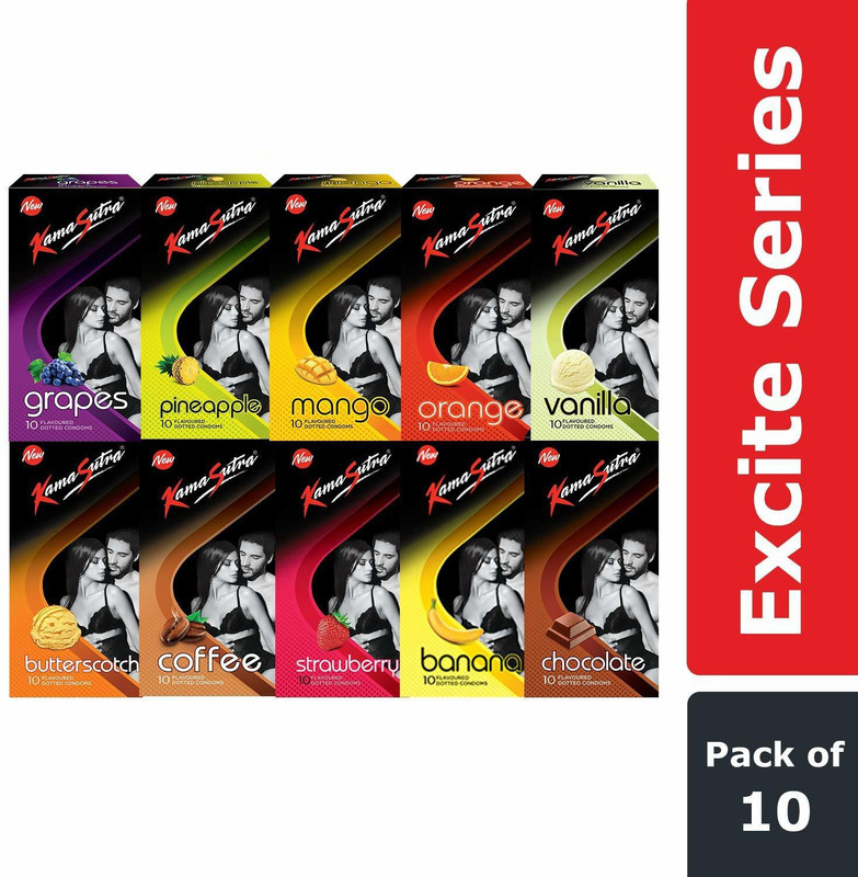 Kamasutra Excite series condoms basket Condom(Set of 10, 10 Sheets)