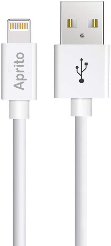 aprito Fast Charging iCable 1.5 Mtr. long 1.5 m Lightning Cable(Compatible with iPhone 5/5s/5c/SE/6/6s/7/8/9/10 plus, iPad Mini,, White, Sync and Charge Cable)
