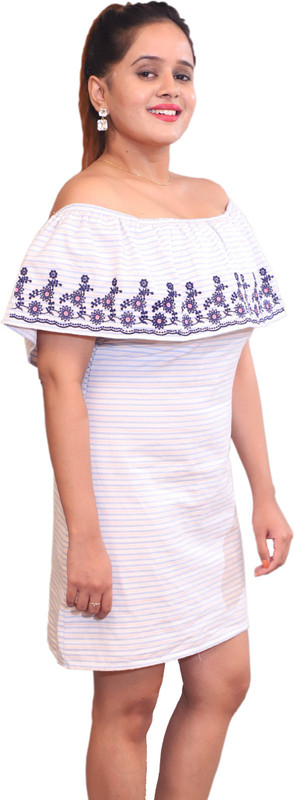 the stitch station Women Shift White Dress