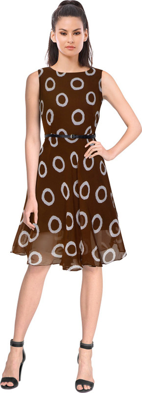 khatumbdi Women Maxi Brown Dress