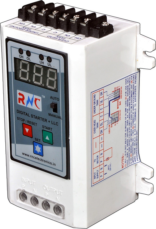 rnc electronics Single Phase Digital Starter with LLC (Liquid Level Controller) Rating 24 Amp. RSSL 200 MCB(2)