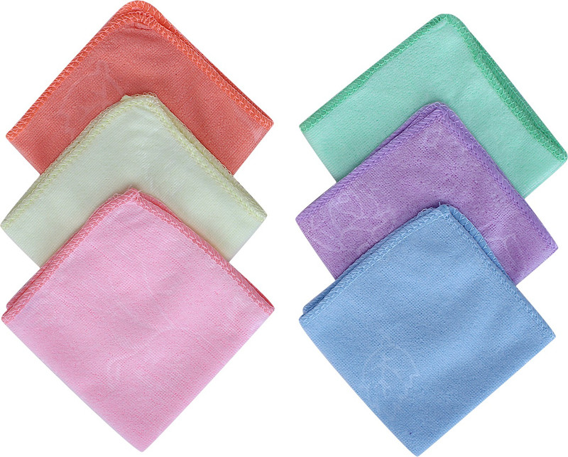 supermarche Very Soft Women's Cotton Face Towels, Multicolour - Set of 12 Handkerchief(Pack of 12)